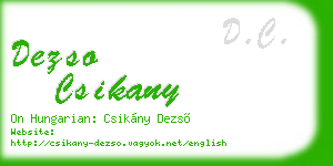 dezso csikany business card